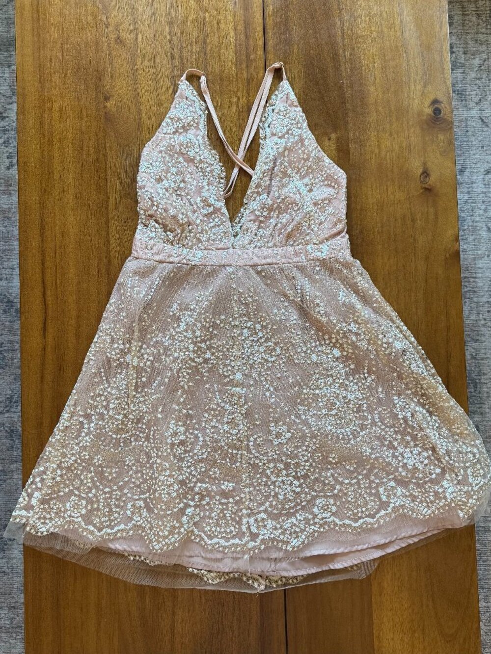 Sequin Lace Mini Dress